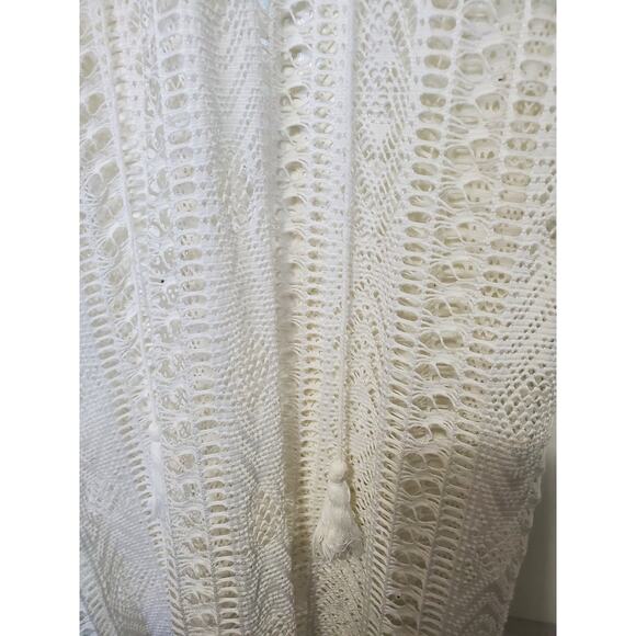 Hot Miami Styles HMS Sheer Mesh White Maxi Dress Swim Cover Up, Size Small - Picture 6 of 11